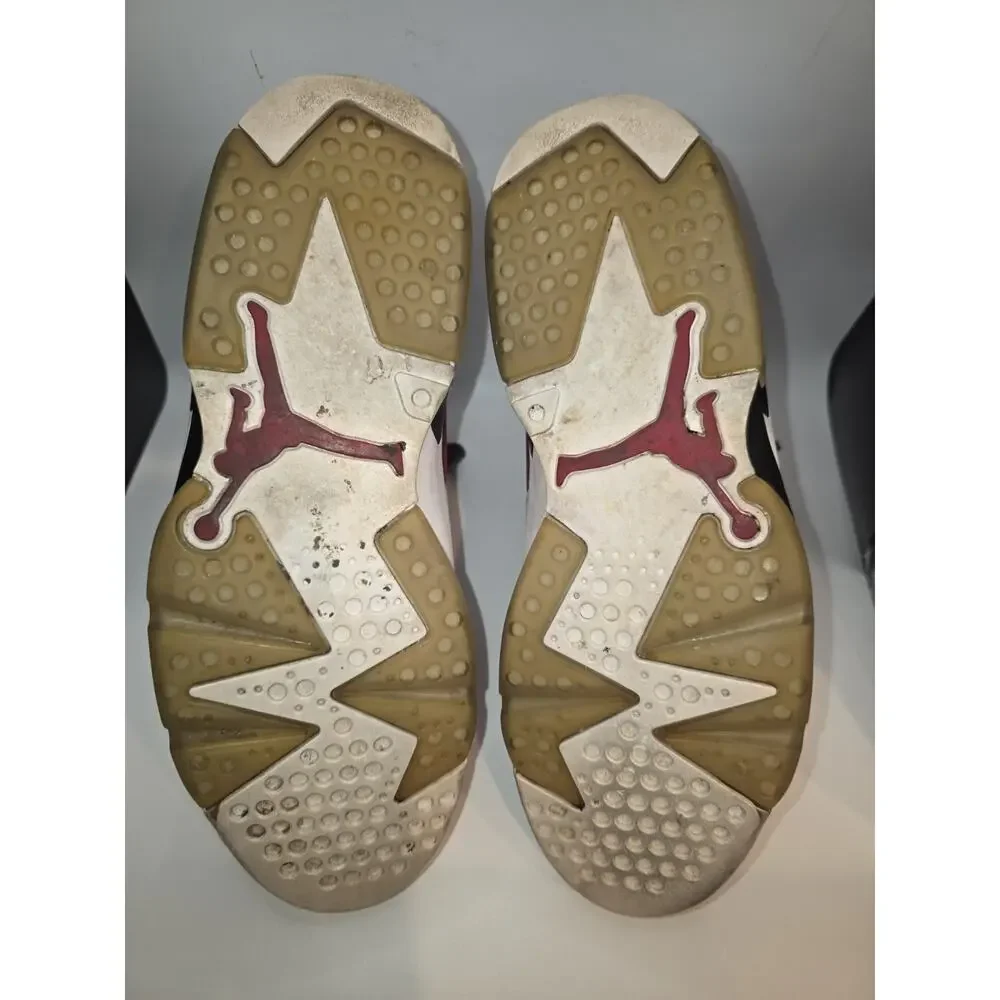 Air Jordan 6 Retro Carmine 2014 Size 9.5 White Red 384664-160 Men's Shoes